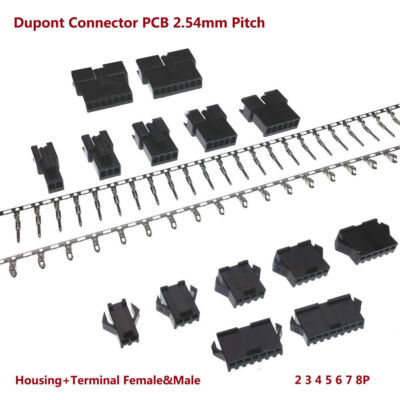 Dupont Connector PCB 2.54mm Pitch SM 2 3 4 5 6 7 8P Housing+Terminal Female&Male