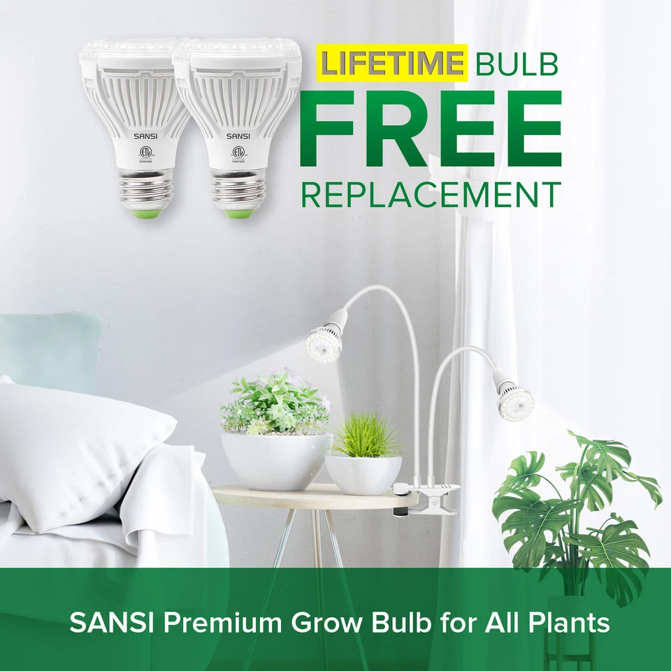 Luz LED para crecimiento de plantas SANSI 300W 2 cabezas de espectro completo similar al sol para plantas de interior Foto 2 de 4