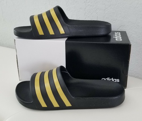 Adidas Zapatos De Agua Baño Unisex Adilette Pino Oro Negro EG1758 Talla 7 |  eBay
