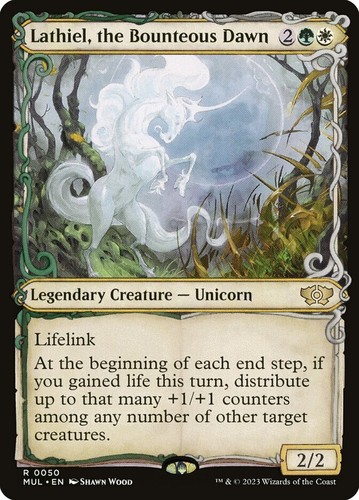 Magic the Gathering (mtg): MUL: Lathiel, the Bounteous Dawn - Rare - Showcase