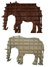 Bacheca in legno sorpresine puffi a forma di elefante collezione oggetti da muro