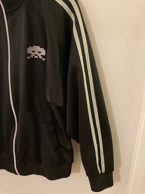 Space Invaders Black Polyester Track Jacket US Me… - image 2