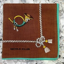 MAN HANKY BROWN VTG MUSIC CLASSIC PATTERNED COTTON POCKET ART SQUARE 18   JP230