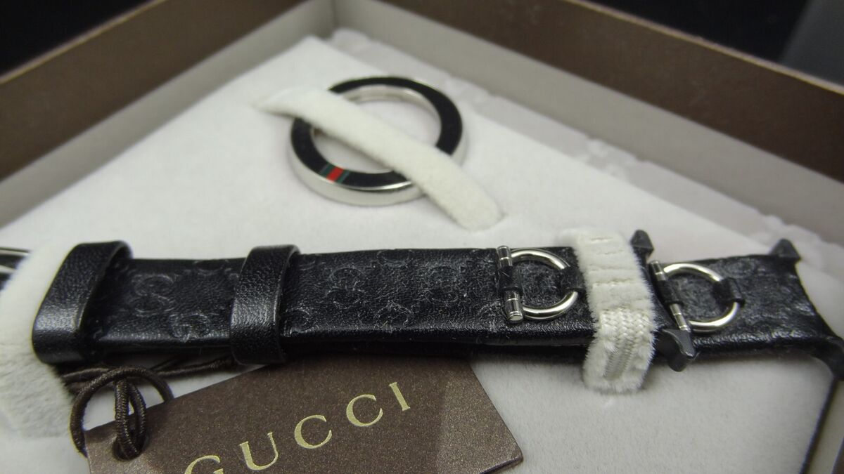 GUCCI U-Play Kit 129 Small Black Leather Watch Strap & Bezel GUCCI U-Play Kit 129 Small Black Leather Watch Strap & Bezel