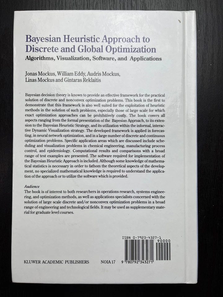 Bayesian Heuristic Approach to Discrete and Global Optimization : Algorithms, - Image 2 of 2