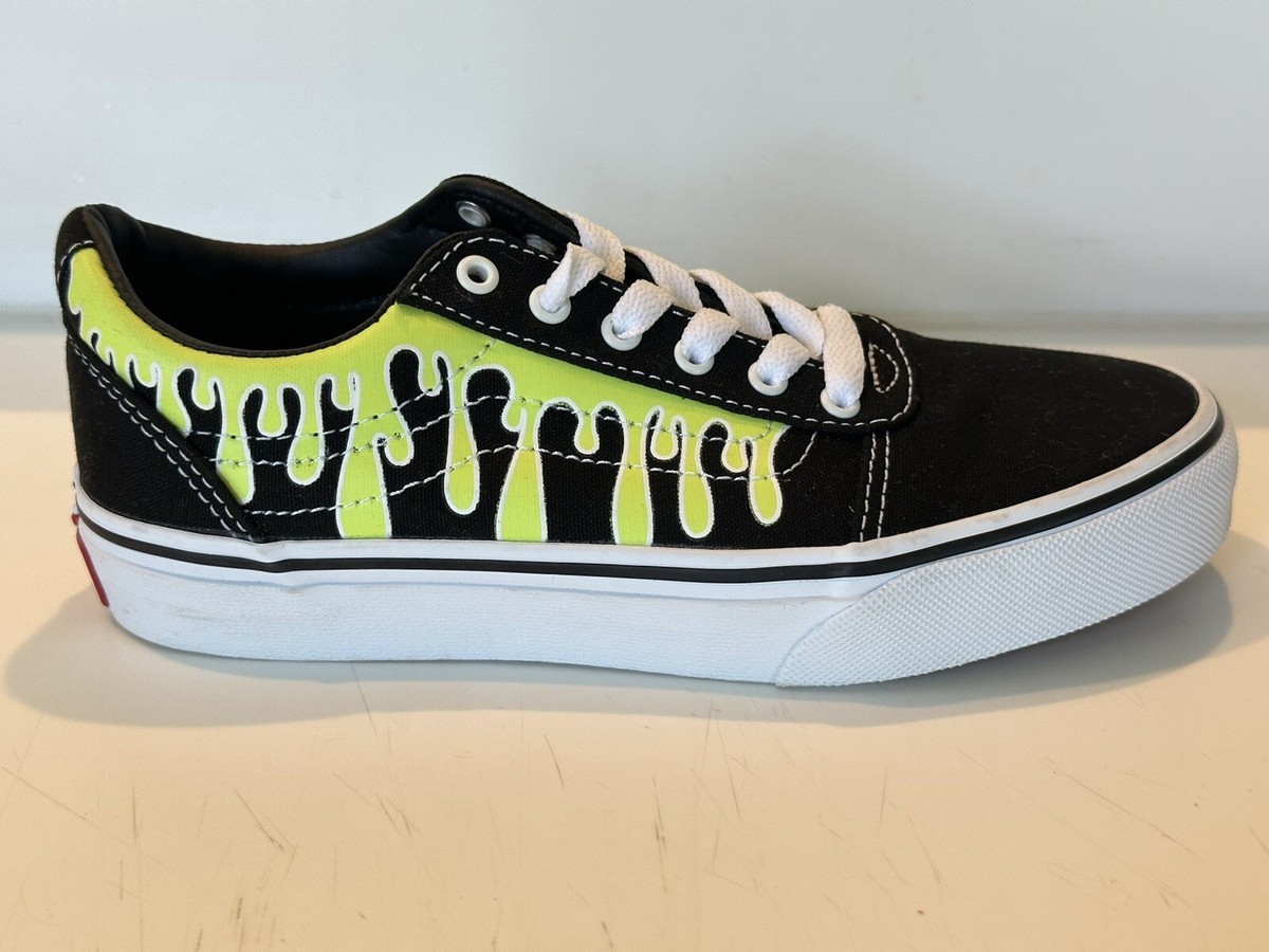 【VANS】 ★ Skate Old Skool Splatter ★ GREEN/BLACK VANS ERA Glow in the Dark Black PAINT DRIP Neon Green Skate