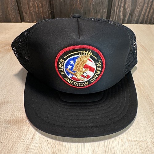 Vintage North American Chemical Trucker Hat Snapback Cap Patch Eagle USA Flag - 第 14/14 張圖片