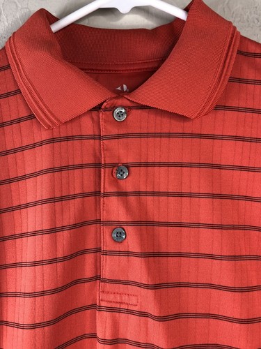GRAND SLAM Golf Mens M Orange Striped Polo Shirt Short Sleeve - Picture 5 of 11