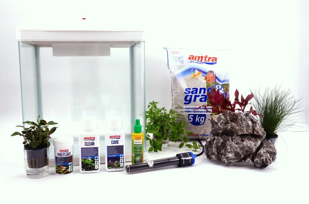 AquaOne Nano Acuario Hr Negro Blanco Acuario Completo Mini Incluido Decoración