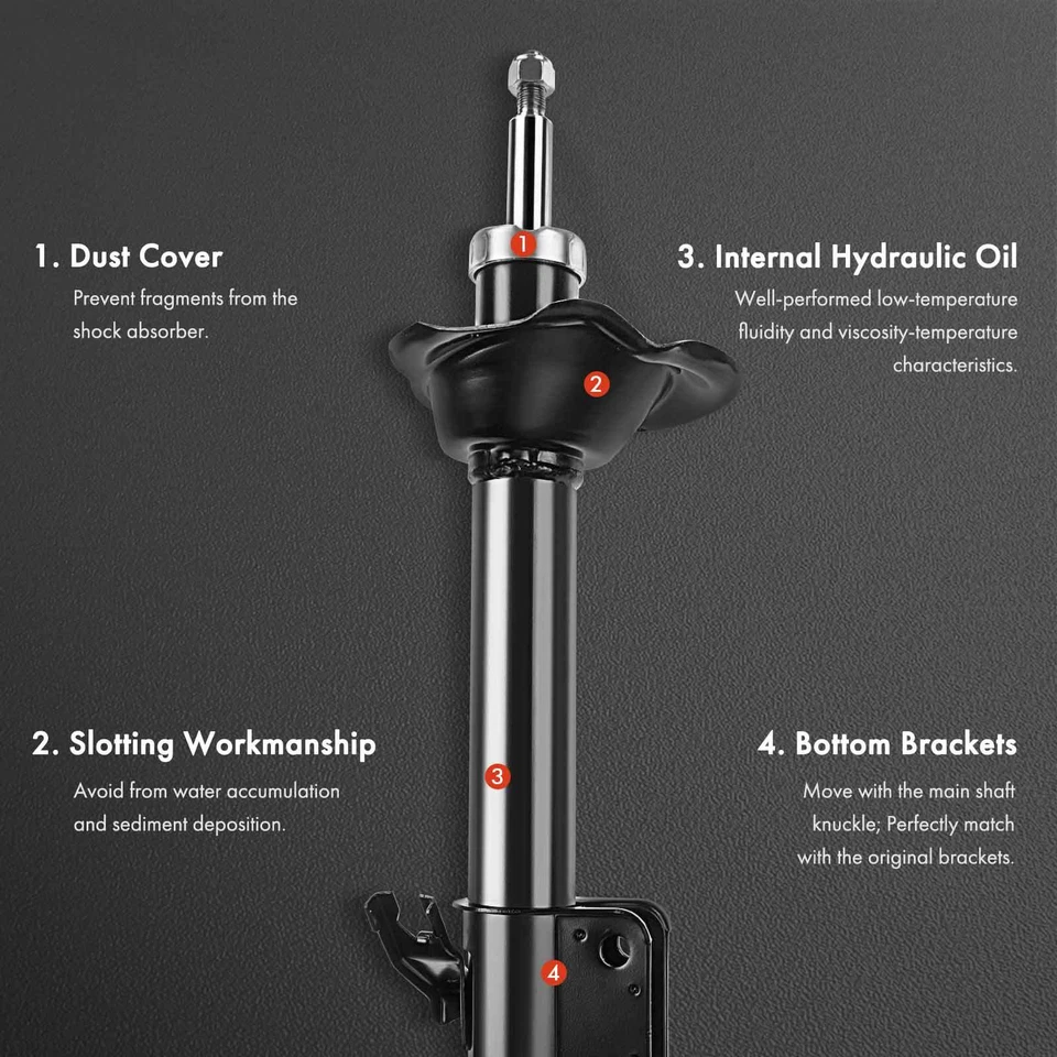 4x Amortiguador de puntal delantero y trasero para Mitsubishi Eclipse 95-99 Eagle Talon Foto 3 de 4