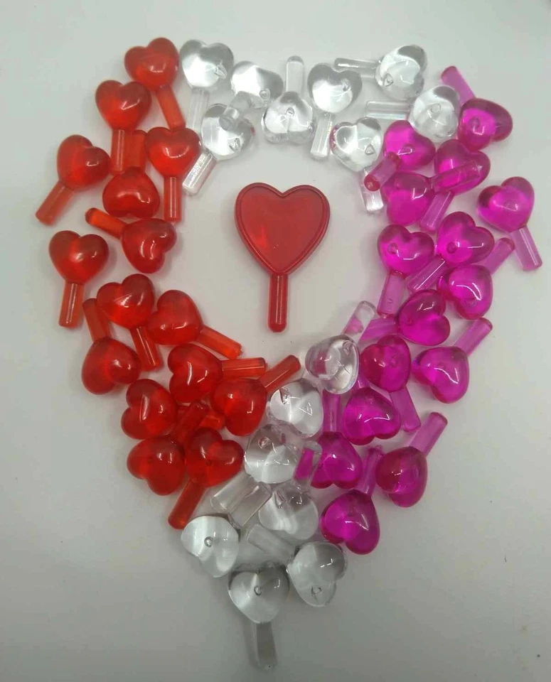 45 Valentine Lights & Med Red Heart Topper for Ceramic Christmas Tree Bulbs Star - Image 3 of 4