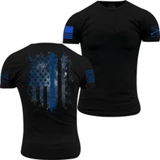 Grunt Style Blue Shield T-Shirt - Black