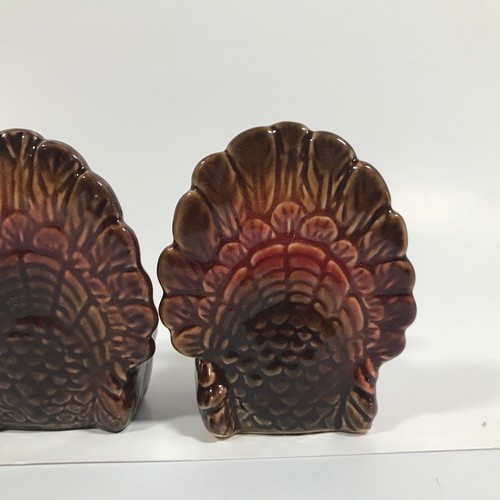 Ceramic Thanksgiving Turkey Salt & Pepper Shakers W/ Stoppers And Candle Holder - Picture 13 of 22