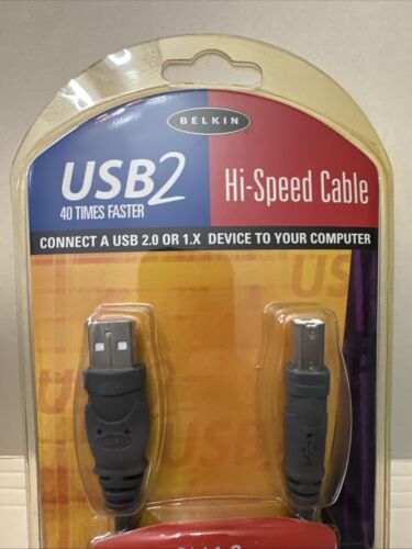 Belkin USB2 Hi-Speed Cable 6 ft. NEW F3U133-06 - Afbeelding 2 van 8