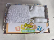 Vintage Sesame Street Baby Tights Ruffle Butt/ Booties White 0-9 Months