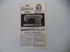 advertising Pubblicità 1961 MACCHINA PER CUCIRE BORLETTI SUPERAUTOMATICA