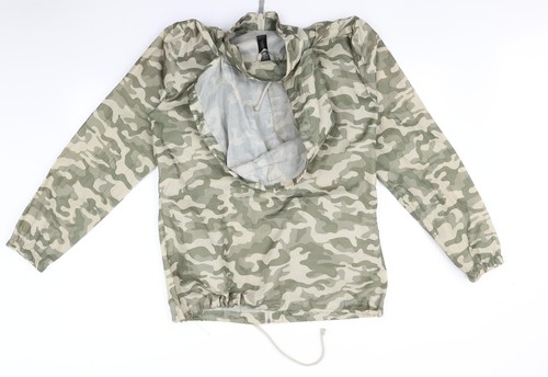 B&C Womens Green Camouflage Rain Coat Size L - Picture 2 of 12