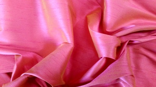15 YARD LOT MOROCCAN SUNSET FAUX SILK DUPIONI TWO TONE FABRIC 60" FUCHSIA YELLOW - Picture 6 of 7