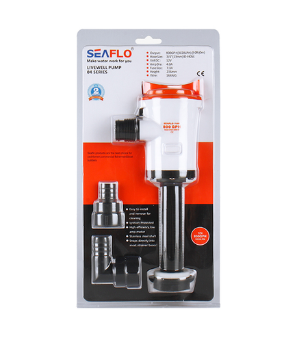 Aas Pomp 12V 800GPH Pomp Voor Boot SFBPI-G800-05 Levend Aas Tank Beluchter Dompelpomp Cartridge Boot Beluchting Pomp Boot Accessoire