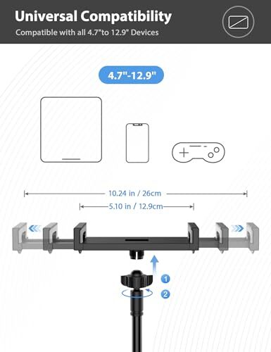 Tablet Ständer Halter für Bett, Schwanenhals Halterung mit verstellbarem flexiblen Arm - Bild 3 von 8