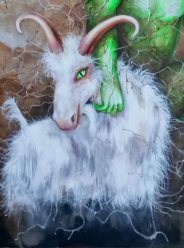 painting contemporary art monster lemegeton azazel demon luciferian gothic sigil - Picture 3 of 24