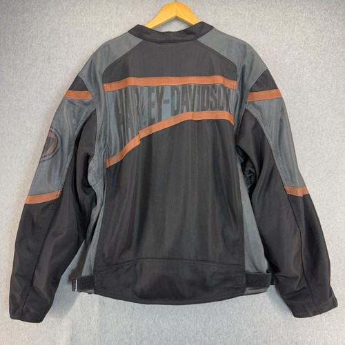 Harley Davidson NWT XXL Mesh Tri-State Jacket Leather Stripe USA 1 Logo Riding - Picture 12 of 18