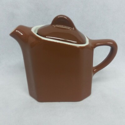 Hall Tea For Two Hot Water Pot With Lid Brown White