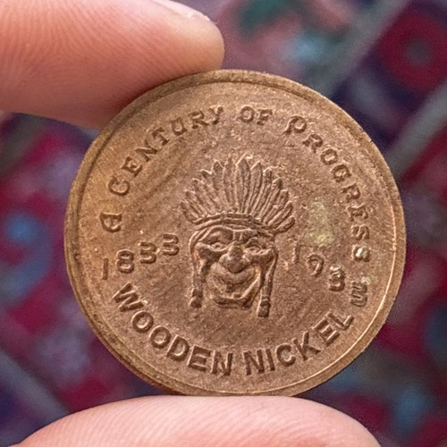 1933 Century Of Progress Exposition - Wooden Nickel - Chicago, IL RARE - Picture 9 of 10