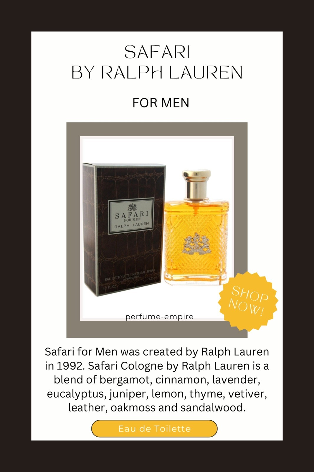 SAFARI by RALPH LAUREN Cologne for Men EDT oz New In Box
