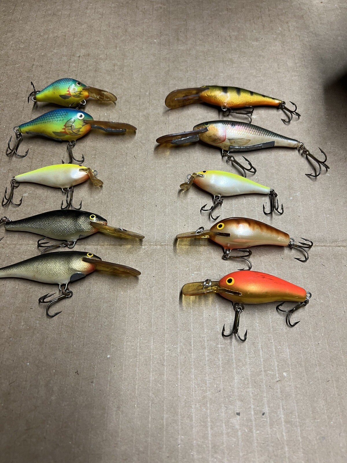 Vintage fishing lures Rapalas 10 Of Them,Fat Rap,set5, Deep Runner W