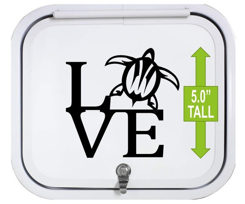 Sea Turtle Decal LOVE Sticker for Car Window Pop Socket Ocean Beach Art C1040 - Picture 4 of 8