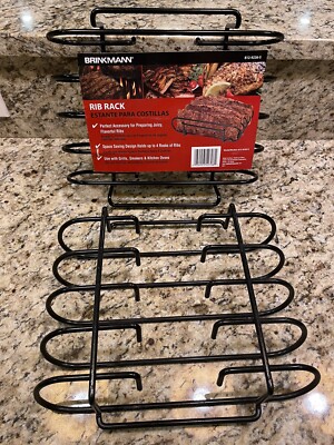 Brinkmann BBQ Roast Rack Non Stick Rib Shelf BBQ Stand Steel Grilling