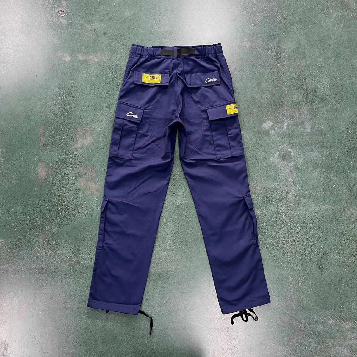 CRTZ Corteiz Cargo Pants , Color Navy Blue With White Logo