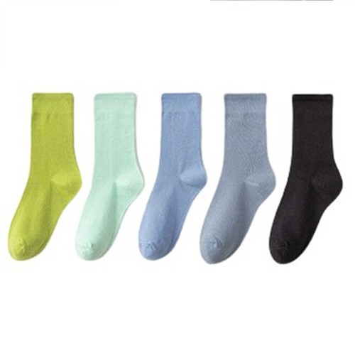 5 Pairs Women Casual Cotton Mid Calf Socks High Elastic Outdoor Sports Socks - Picture 16 of 17