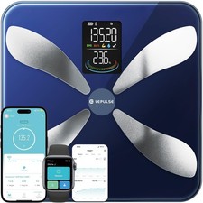 Smart Weight Scale with BMI Body Fat Muscle Mass, Lepulse Updated X-Shaped El...