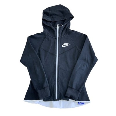 Nike NSW Tech Fleece F/Z Windrunner Jacke Schwarz Weiß Damen XS