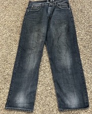 Vintage Y2K Royal Blue Jeans Baggy Wide Leg Hip Hop Skate Grunge Mens 36x34