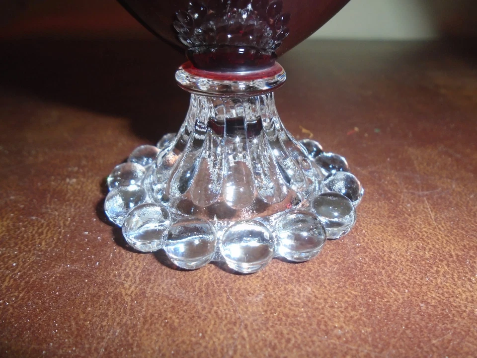 2 Anchor Hocking Ruby Red BOOPIE Berwick Berple Sherbet Glasses - Image 2 of 4