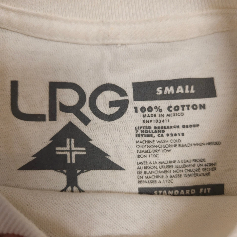 LRG Leopard Graphic Short Sleeve Crew Neck Shirt Mens Size Small S Gray - Image 3 of 4