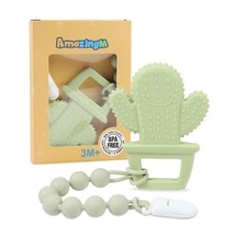 Baby Food Grade Silicone Teether Toy with One Piece Design Pacifier Cacuts