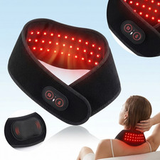 Red Light Therapy Neck Belt 660-850nm Infrared Heating Vibration Massager