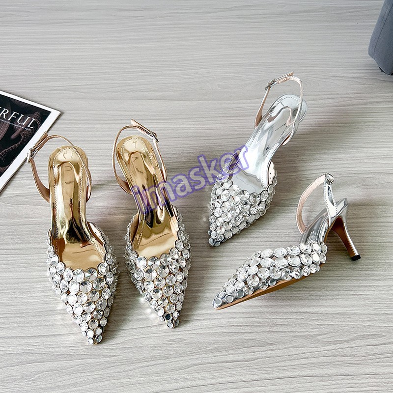 New Women's Pointed Toe Shoes Womens Roman Hollow Out High Heels Sandals Sz