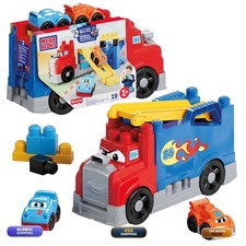 MEGA BLOKS Build & Race Rig 19 Pieces 2 Race Cars Red Ages 1+