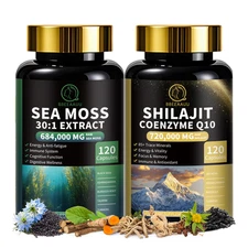 Sea Moss and Shilajit for Energy, Endurance, Antioxidant & Immune Support