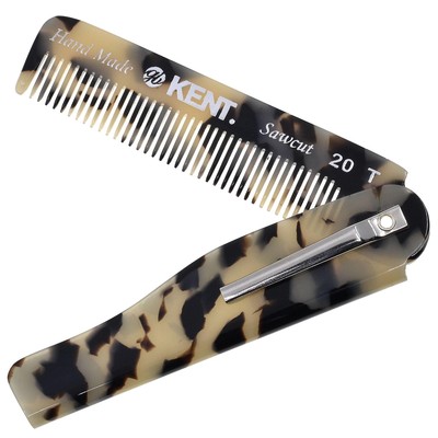3.75'' Handmade Fine Tooth Folding Pocket Comb with Pocket Clip