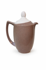 Branksome China Coffee Pot With Lid Chocolate & Cream Vintage 1950's  7.5" tall