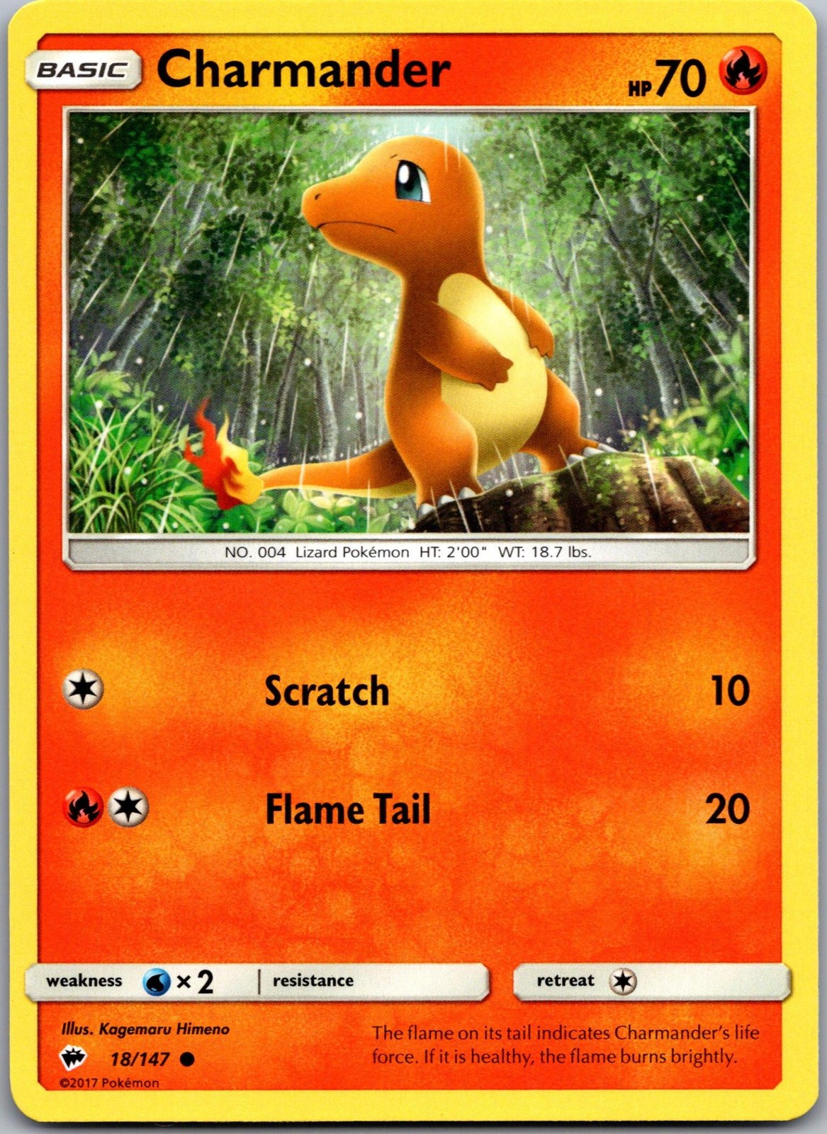 Charmander 18/147 Common Burning Shadows Pokemon Near Mint