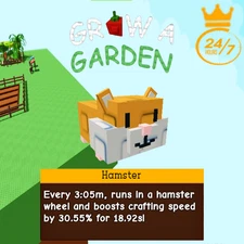 Grow a Garden Roblox  🐭 x1 Hamster 🐭 Cheap and Fast Delivery!