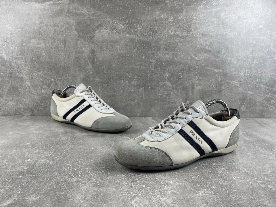 Vintage Prada Sport Linea Rossa Vintage White & Gray Sneakers Made in IT Sz 40 - Image 4 of 4