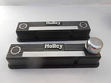 Holley Aluminum Finned Valve Covers 140r-50b Chevrolet Sbc 283 302 327 350 Pair